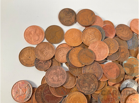Collection of Australian KGVI and QE2 Pennies and Half Pennies, Examples Spanning 1941 to 1964 - Approximately 1.7 Kilograms