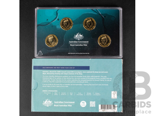 Australian RAM 2023 Four Mint Mark One Dollar Coin Set, Creatures of the Deep. Tripodfish