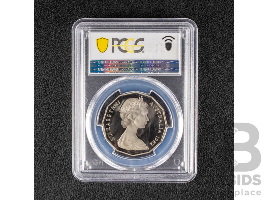 Australian Commemorative Fifty Cent Coin, 1982 Commonwealth Games Graded PCGS69DCAM