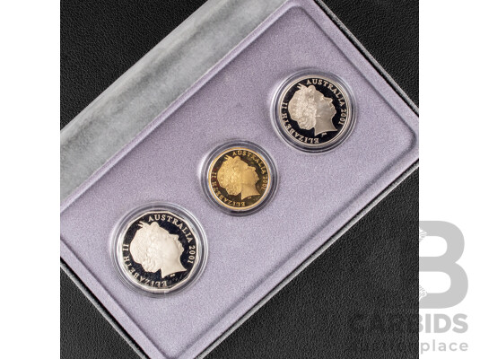 Australian RAM 2001 Three Proof Coin Set, Federation - Queensland