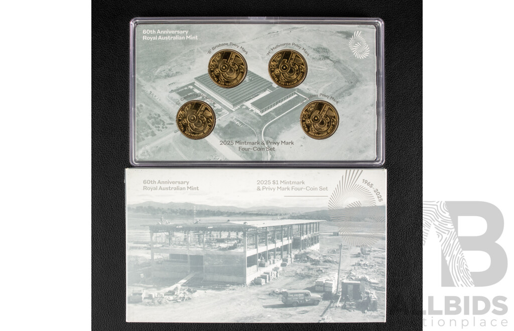 Royal Australian Mint 2025 60th Anniversary Four Coin Set, Mint Marked and Privy Marked
