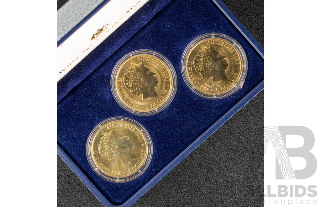 Australian RAM 2002 Three Five Dollar Coin Set, Manchester Commonwealth Games