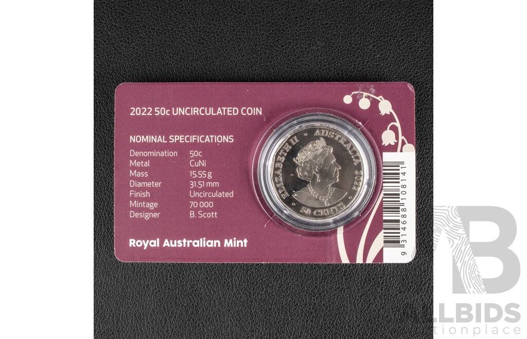 Australian RAM Royal Commemorative Fifty Cent Coin, 2022 QE2 Platinum Jubilee