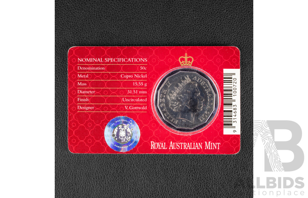 Australian RAM Royal Commemorative Fifty Cent Coin, 2011 Royal Wedding