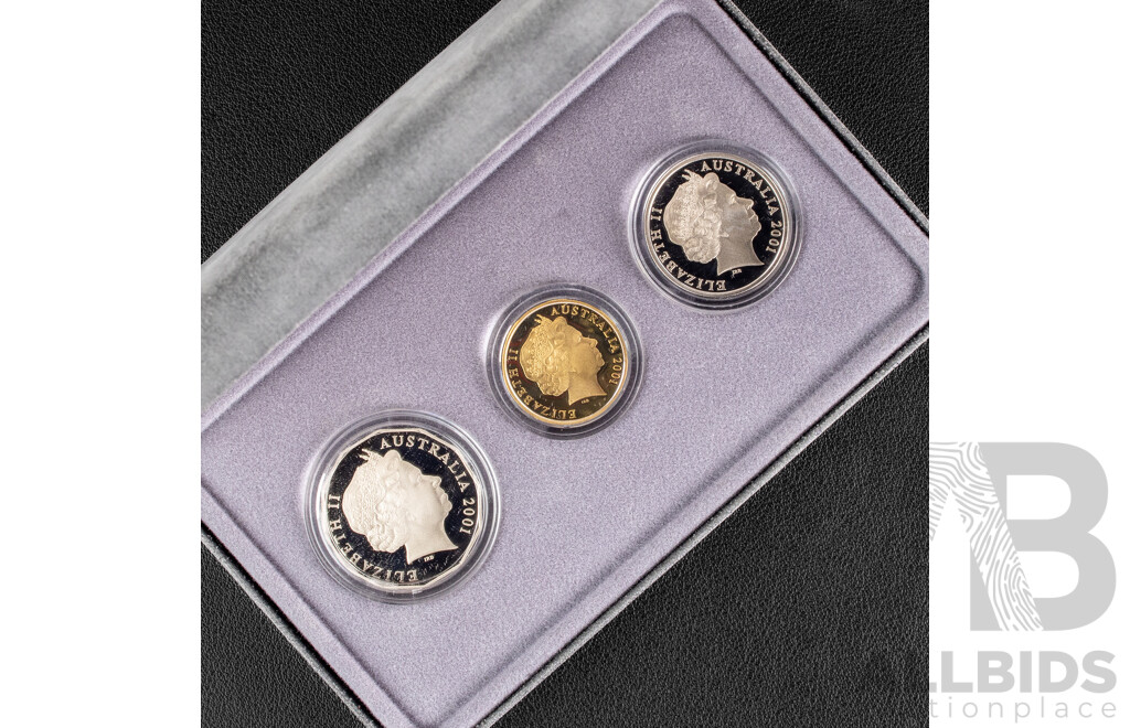 Australian RAM 2001 Three Proof Coin Set, Federation - Queensland