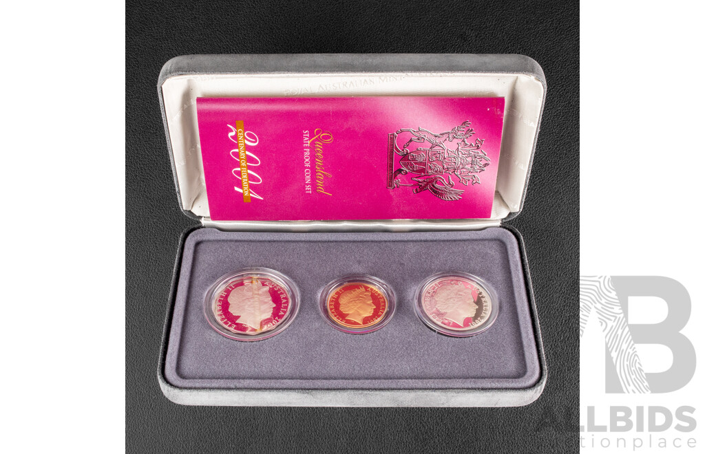 Australian RAM 2001 Three Proof Coin Set, Federation - Queensland