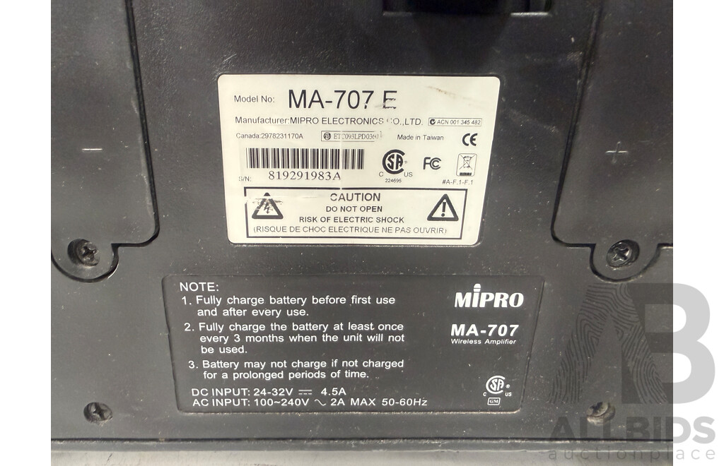 Micropro MA-707E Wireless Amplifier