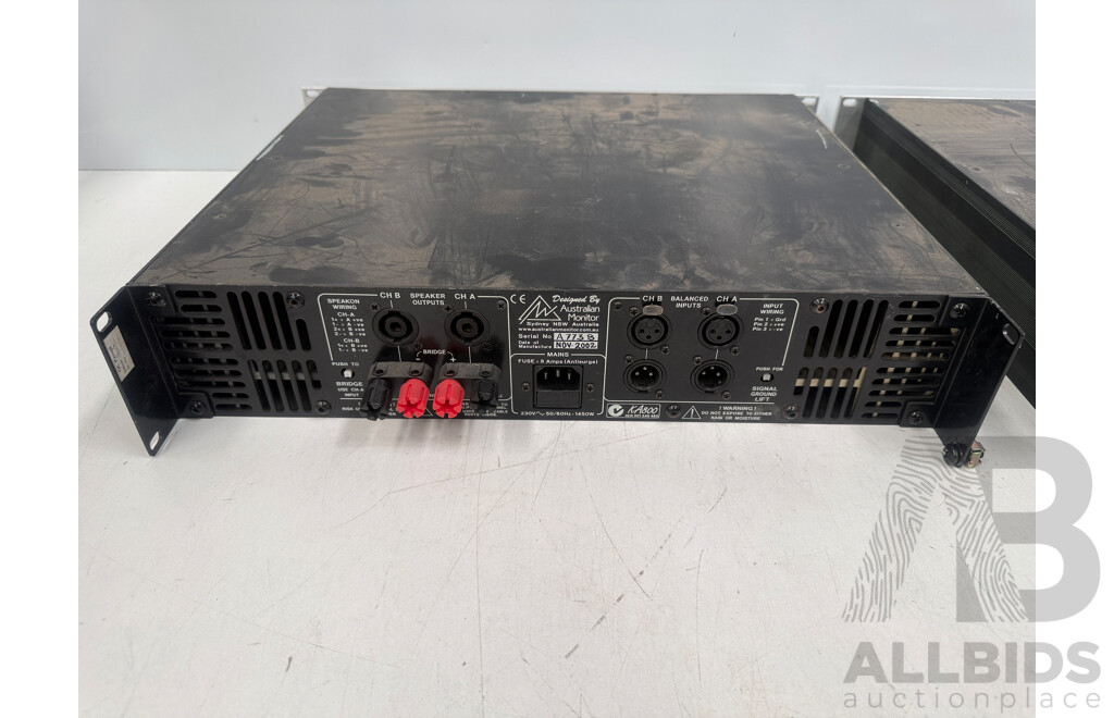 2x Australian Monitor KA800 Power Amplifier