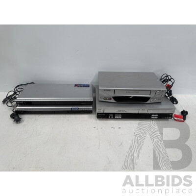 2x Sony Dvd Players + Orion VHS Player + Panasonic VHS/DVD Player Recorder