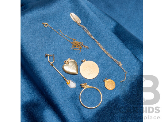 Collection of Gold Filled Pendants, Earring & Chains - 15.23gms