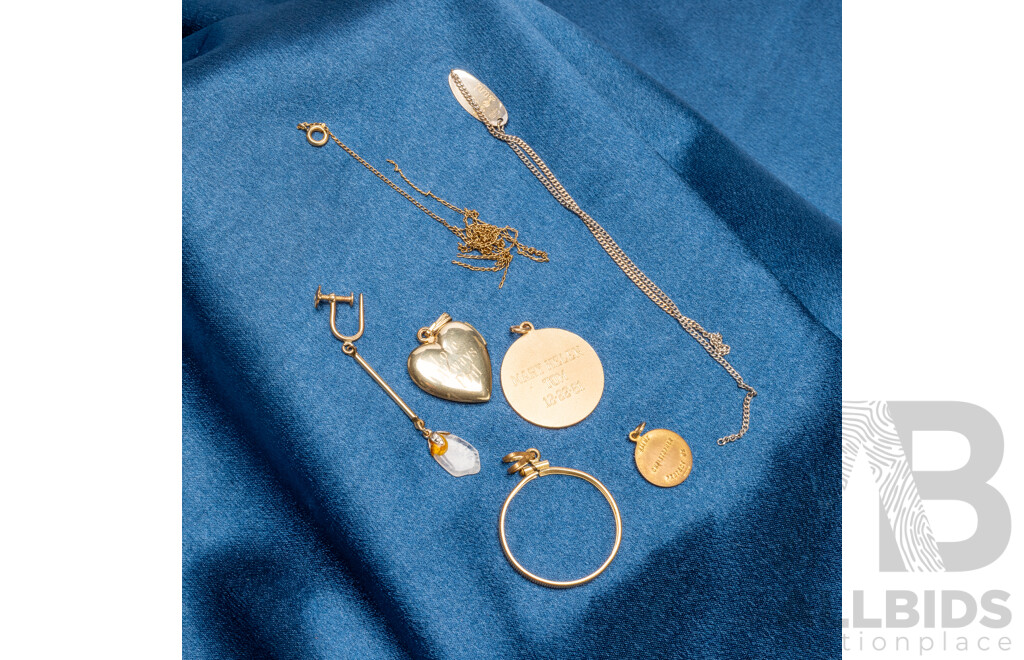 Collection of Gold Filled Pendants, Earring & Chains - 15.23gms