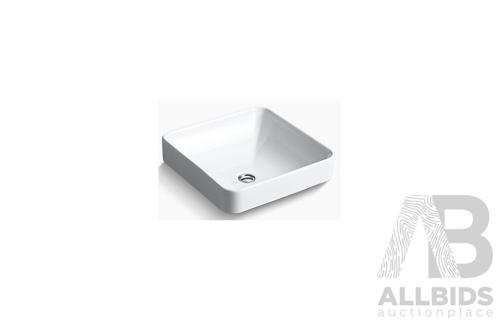 Kohler Forefront Square-Vessel Countertop Ceramic Basin - Brand New - ORP $459.00