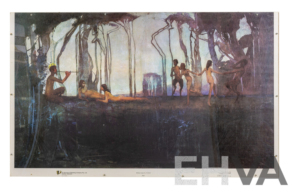 Sidney Long (20th Century, Australian, 1871-1955), Pan, Vintage Reproduction Colour Print After Original Oil on Canvas, 57 x 93 cm (edge to edge)
