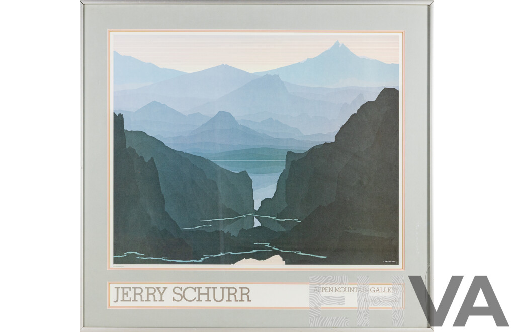 Jerry Schurr, (20th Century, American, 1940-), San Andraes Lake (1981), Wonderful Colour Vintage Poster Print,  81 x 87 cm (frame)