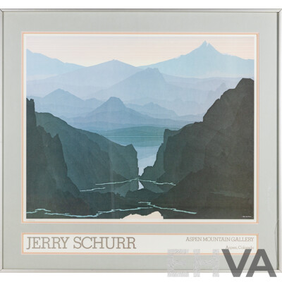 Jerry Schurr, (20th Century, American, 1940-), San Andraes Lake (1981), Wonderful Colour Vintage Poster Print,  81 x 87 cm (frame)