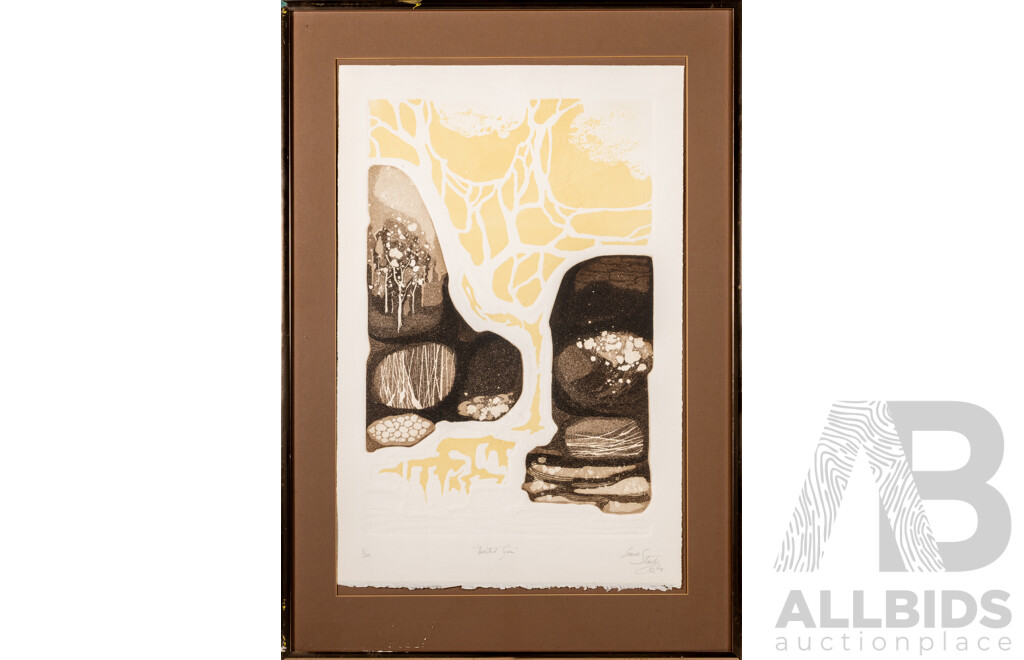 Laura Stark (20th Century, Italian-Born Australian, 1948?-), Twisted Gum (1982), Original Signed and Editioned Mixed Media Etching, 77 x 54 cm (frame)