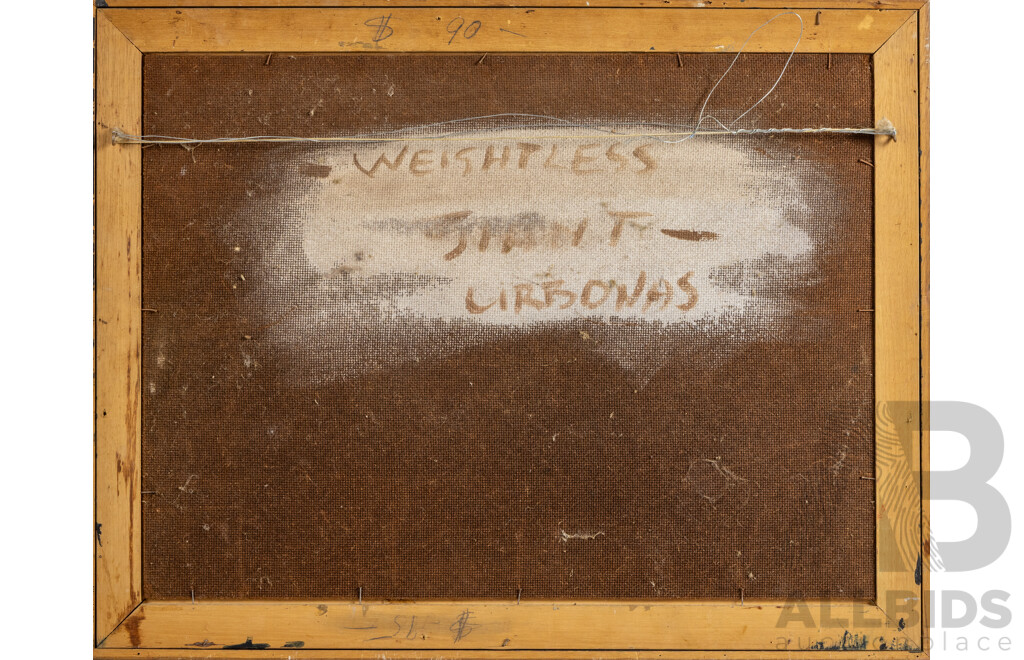 Leonas Urbonas, (20th Century, Lithuanian-Born German-Australian, 1925-2012), Weightless, Original Vintage Oil on Masonite, 51 x 65 cm (frame)