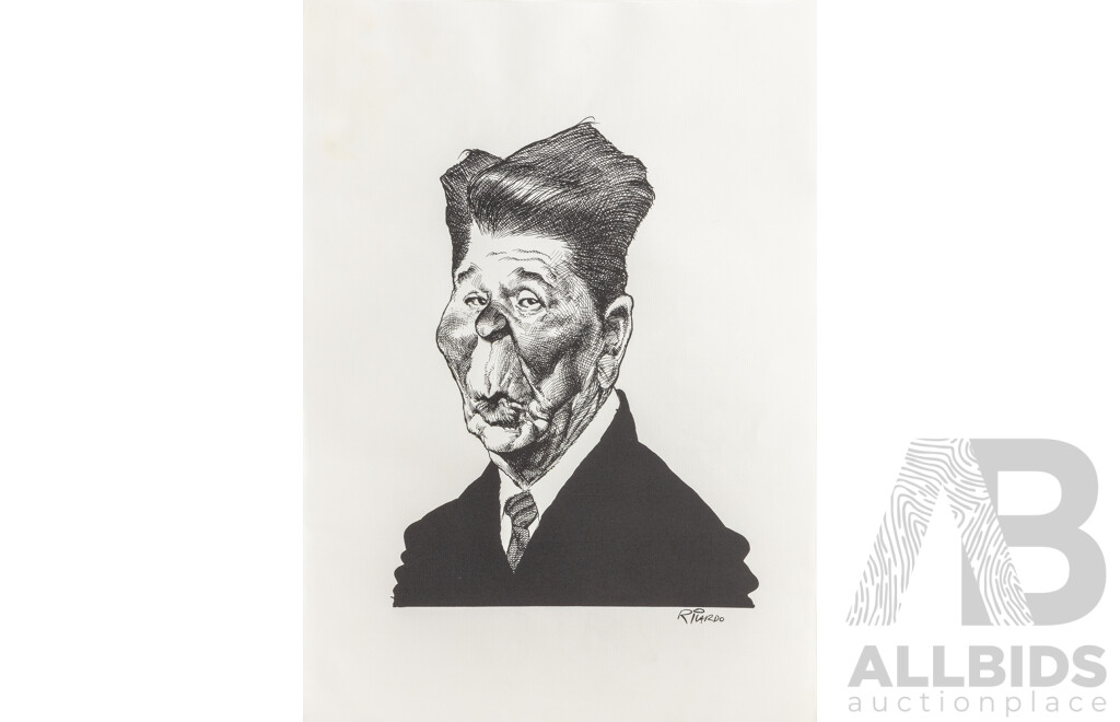 Alberto Ricardo (Australian, 1955-2026), Fifteen Unique Caricatures Famous Individuals Including Bob Hawke, Paul Keating, Pat Cash & More, Quality Reproduction Prints After Originals on Paper, 42 x 29.5 cm (sheets)