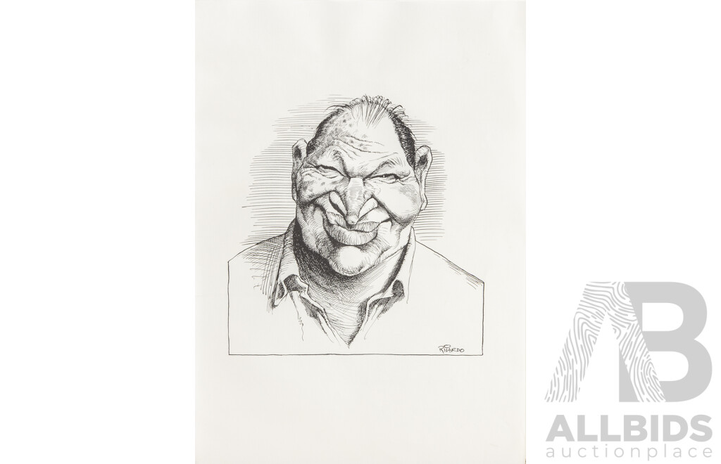 Alberto Ricardo (Australian, 1955-2026), Fifteen Unique Caricatures Famous Individuals Including Bob Hawke, Paul Keating, Pat Cash & More, Quality Reproduction Prints After Originals on Paper, 42 x 29.5 cm (sheets)
