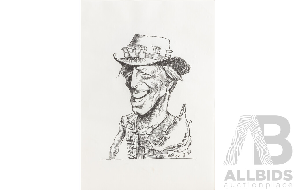 Alberto Ricardo (Australian, 1955-2026), Fifteen Unique Caricatures Famous Individuals Including Bob Hawke, Paul Keating, Pat Cash & More, Quality Reproduction Prints After Originals on Paper, 42 x 29.5 cm (sheets)