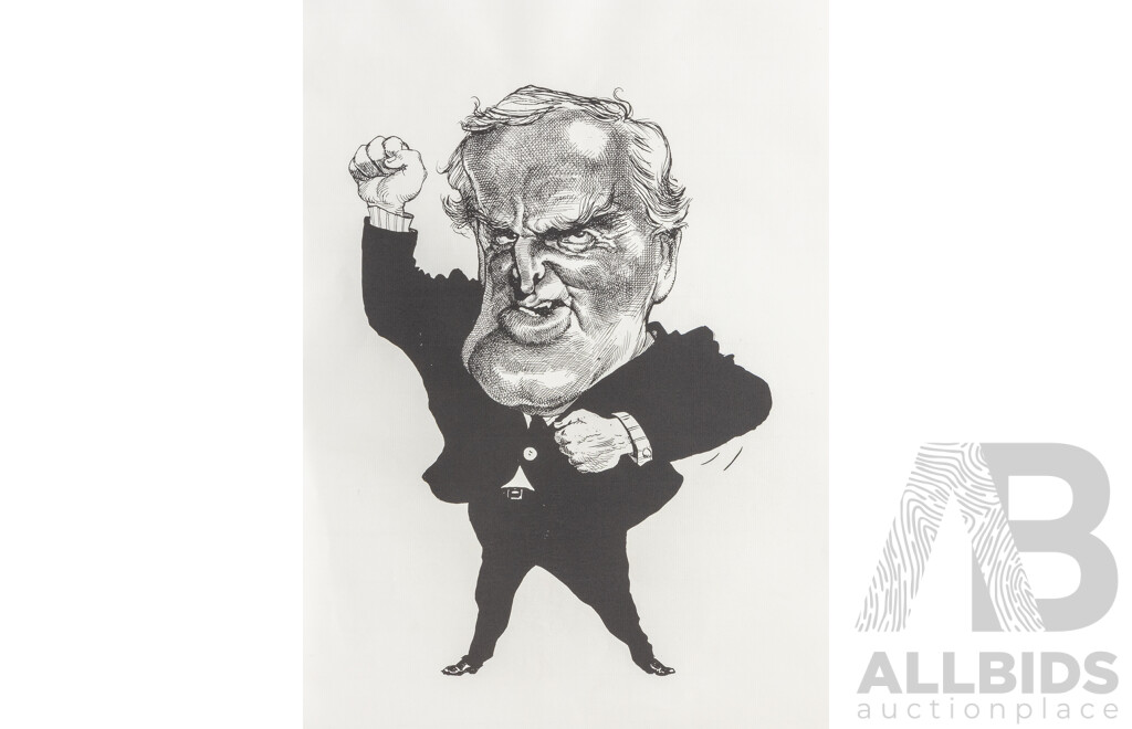 Alberto Ricardo (Australian, 1955-2026), Fifteen Unique Caricatures Famous Individuals Including Bob Hawke, Paul Keating, Pat Cash & More, Quality Reproduction Prints After Originals on Paper, 42 x 29.5 cm (sheets)