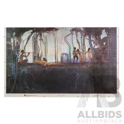 Sidney Long (20th Century, Australian, 1871-1955), Pan, Vintage Reproduction Colour Print After Original Oil on Canvas, 57 x 93 cm (edge to edge)