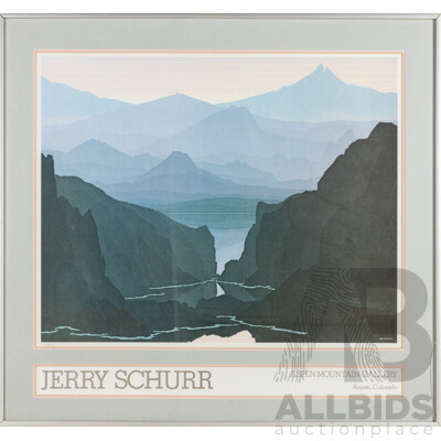 Jerry Schurr, (20th Century, American, 1940-), San Andraes Lake (1981), Wonderful Colour Vintage Poster Print,  81 x 87 cm (frame)