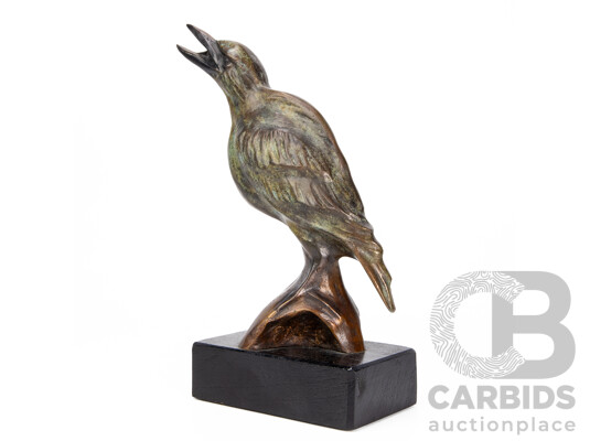 Frank Miles (20th Century, Zimbabwean-Born Australian, 1946-), Magpie, Bronze Sculpture, 28H cm (approximate height)