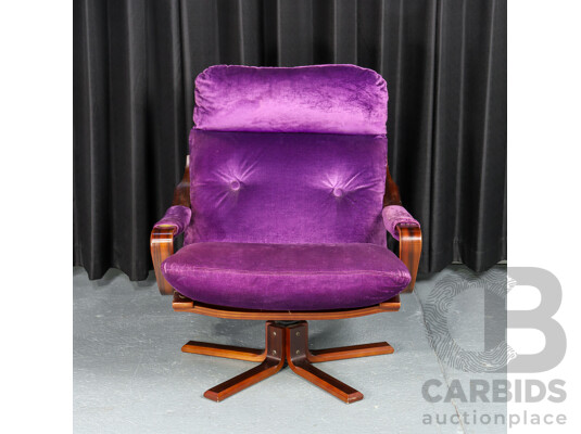 Vintage Tessa Swivel Armchair with Later Upholstery