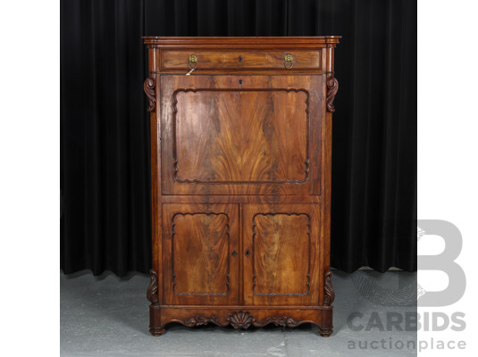 Early Victorian Walnut Secretaire