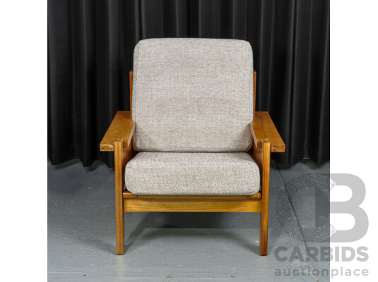 Vintage Timber Framed Armchair with Removable Cushions