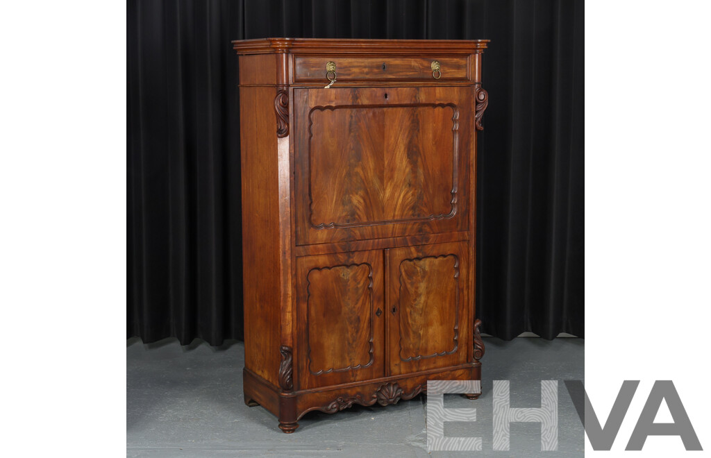 Early Victorian Walnut Secretaire