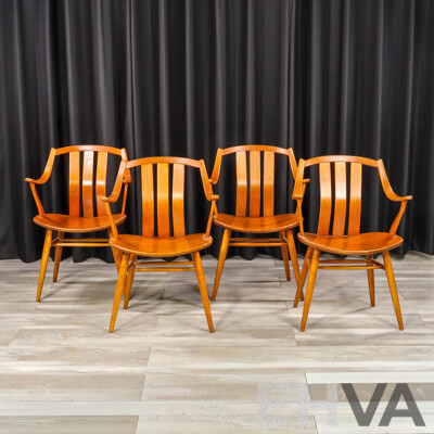 Good Set of Four Vintage Teak Carvers by Alfred Sand Møbelfabrikk Flekkefjord