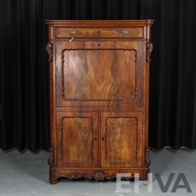Early Victorian Walnut Secretaire