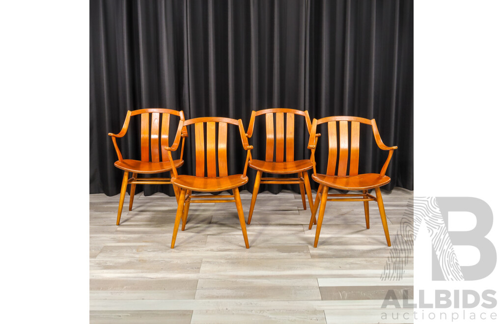 Good Set of Four Vintage Teak Carvers by Alfred Sand Møbelfabrikk Flekkefjord