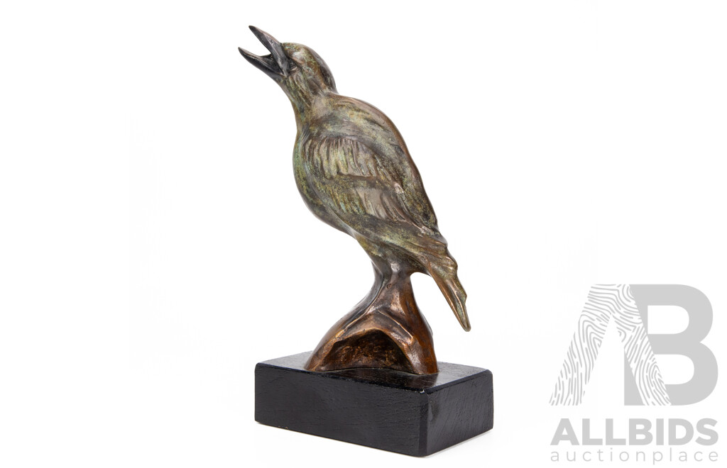 Frank Miles (20th Century, Zimbabwean-Born Australian, 1946-), Magpie, Bronze Sculpture, 28H cm (approximate height)