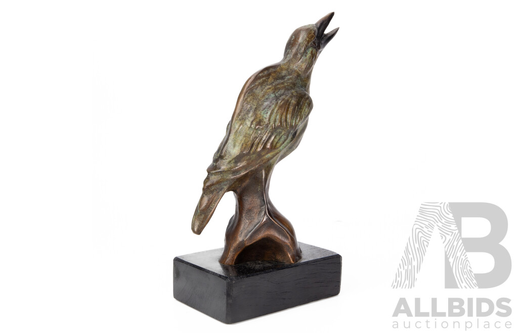 Frank Miles (20th Century, Zimbabwean-Born Australian, 1946-), Magpie, Bronze Sculpture, 28H cm (approximate height)