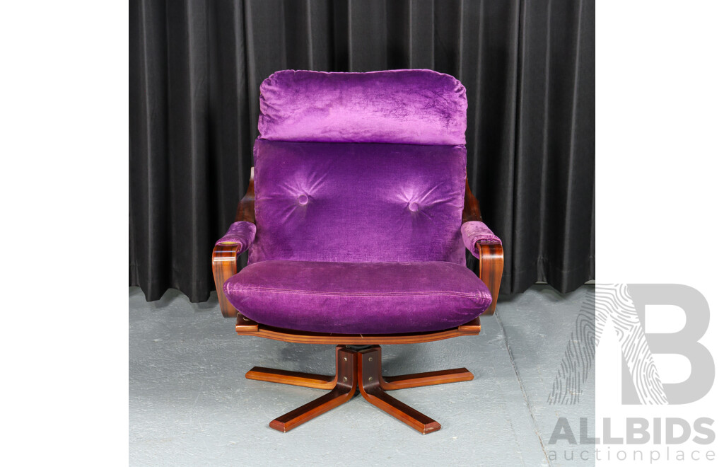 Vintage Tessa Swivel Armchair with Later Upholstery