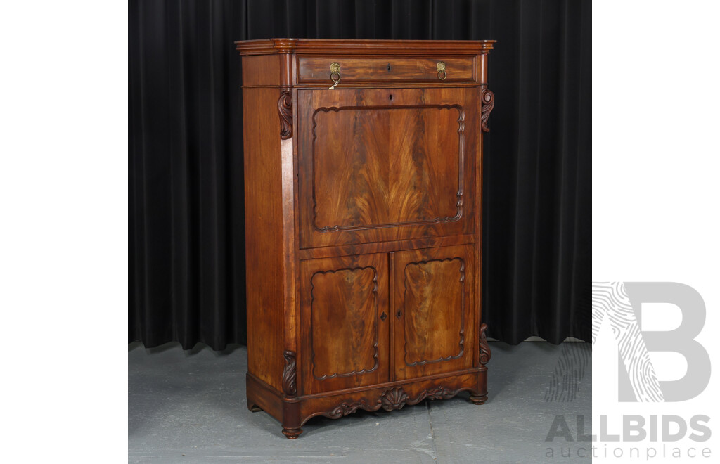 Early Victorian Walnut Secretaire