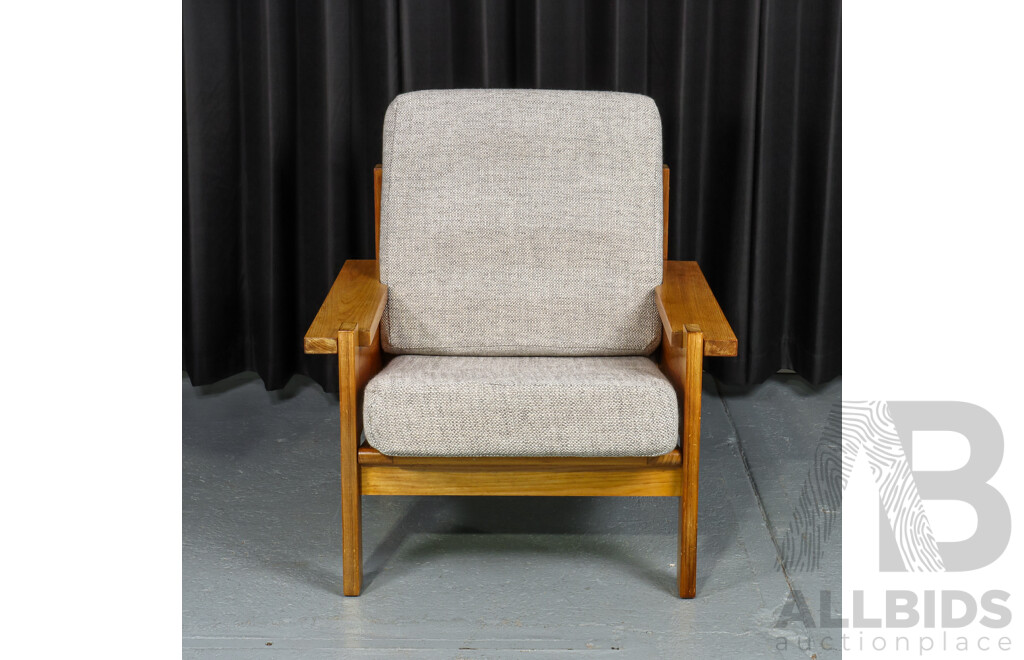 Vintage Timber Framed Armchair with Removable Cushions