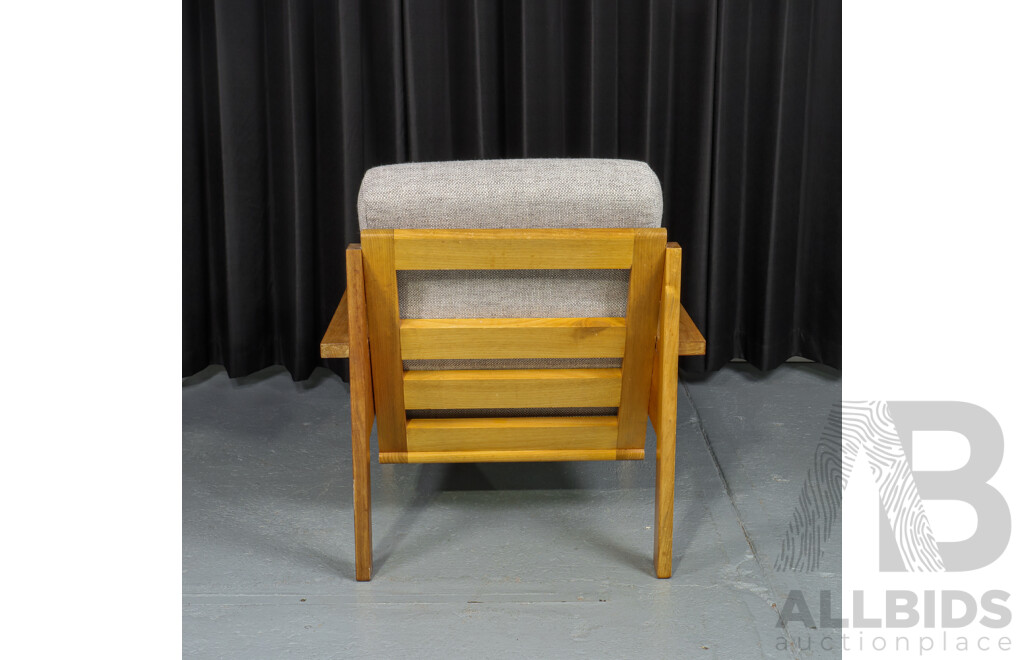 Vintage Timber Framed Armchair with Removable Cushions