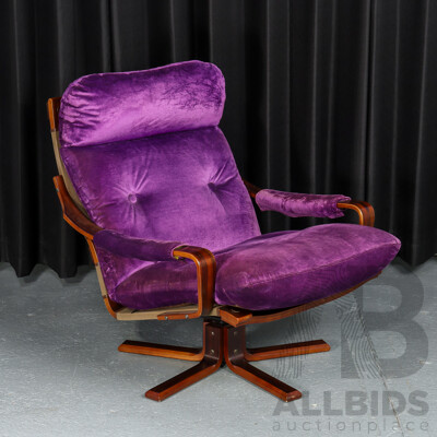 Vintage Tessa Swivel Armchair with Later Upholstery