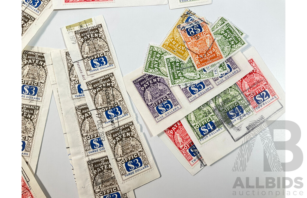 Collection of Commonwealth of Australian Patent Office Stamps on Paper, Series Two