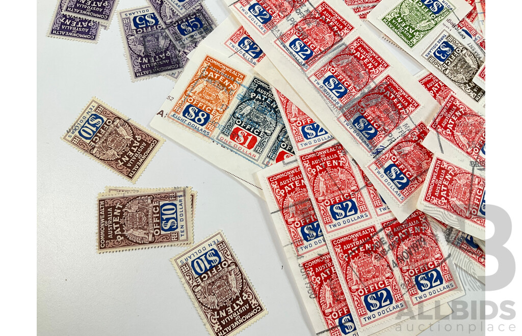 Collection of Commonwealth of Australian Patent Office Stamps on Paper, Series Two