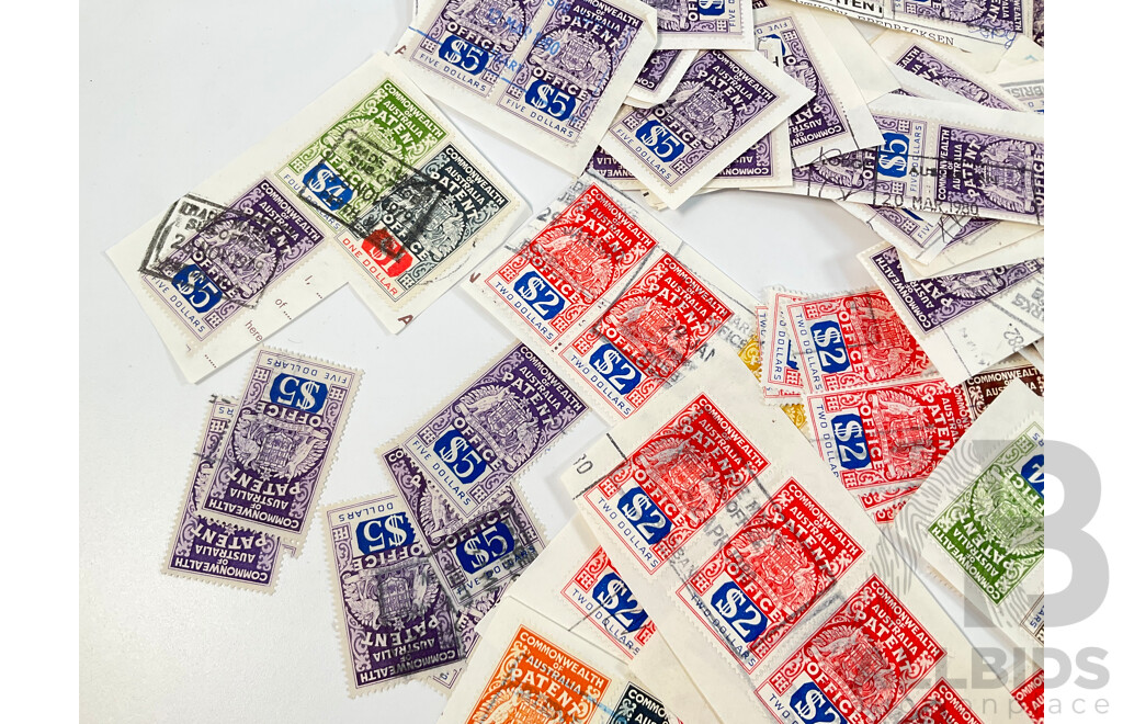 Collection of Commonwealth of Australian Patent Office Stamps on Paper, Series Two