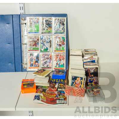 Large Collection of Early 1990's NBA, NBL, NFL Collector Cards Including Skybox, Fleer, Hoops, Upper Deck, Futera