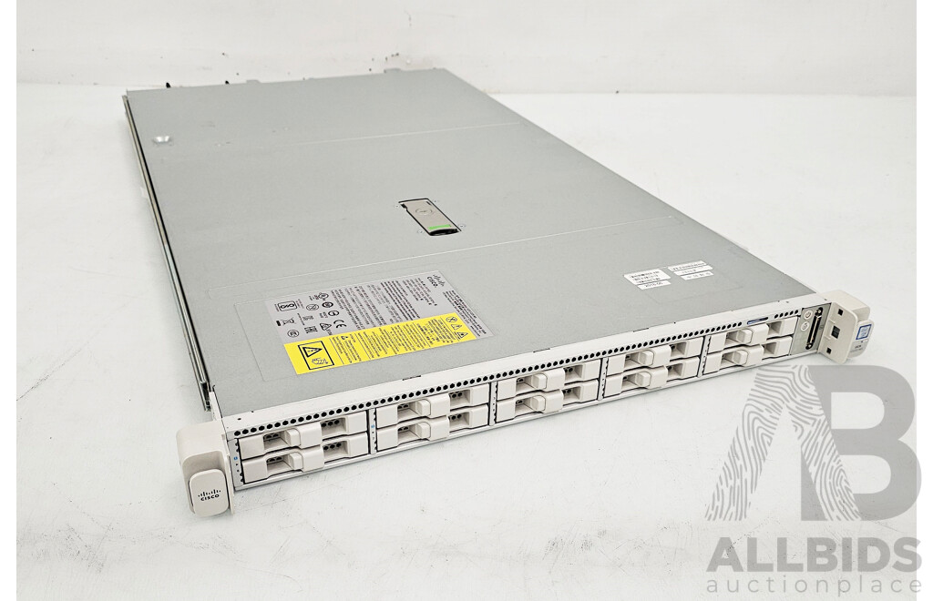 Cisco UCSC C220 M5 Dual Intel Xeon GOLD (6126) 2.60GHz-3.70GHz 12-Core CPU 1RU Server W/ 64GB DDR4