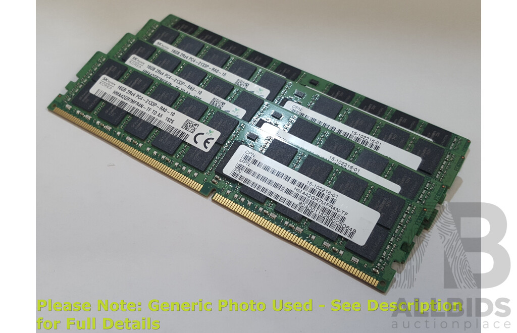 SK Hynix 16GB ECC DDR4 2133P RDIMM RAM - Lot of Four