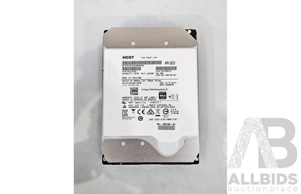 HGST (0F27639) 10TB SAS 12Gbps 3.5-Inch Hard Drive