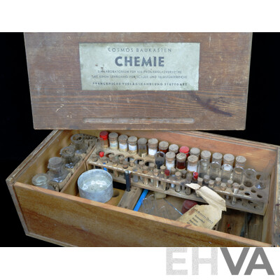 1930's Kosmos Experimental Chemistry Set in Timber Case, Made in Germany